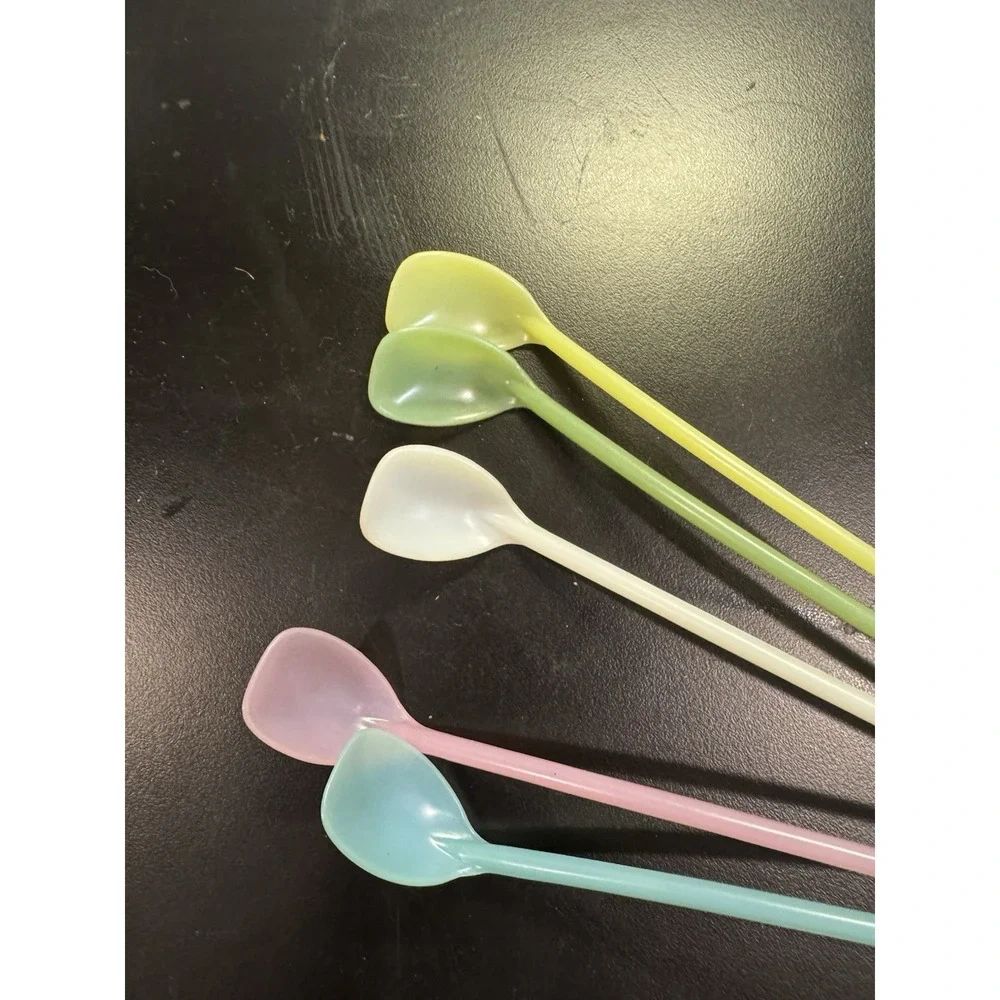 5 Vintage Tupperware #165 Iced Tea Spoons Long‎ Float Shake Cocktail Pastel